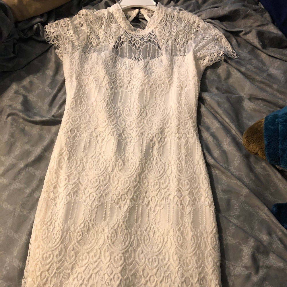 white lace dress